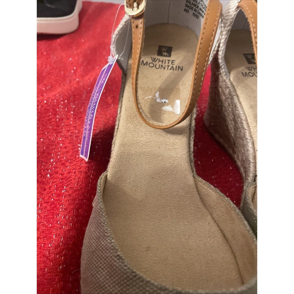 White Mountain Espadrille Wedge sandals 8W Mamba Neutral - Picture 6 of 16